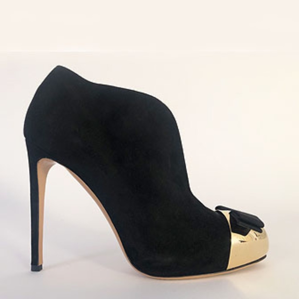 Salvatore Ferragamo Noyal Meta bow Platform Suede Shoes - Picture 3 of 9